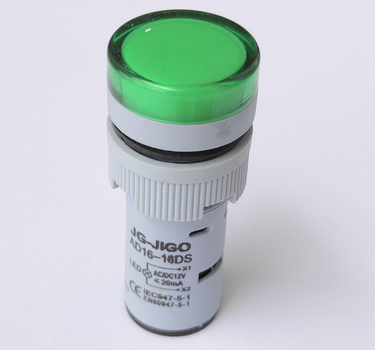 16MM Dia 12V Green Colour Panel Mount LED Light Indicator AD1616DS