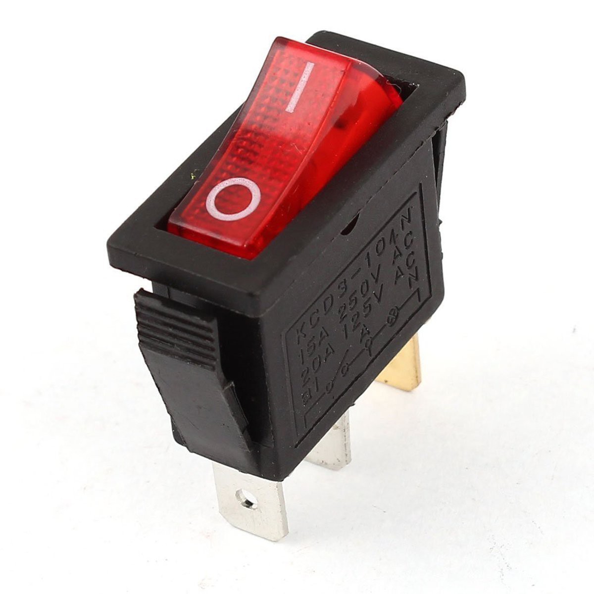 AC 15A/250V 3 Pin SPDT Red LED Indicator Mini ON/OFF Rocker Switch