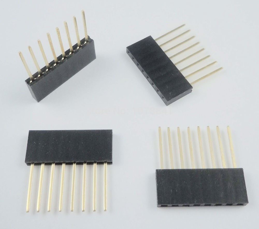2.54mm Pitch 8-Pin Male to Female Pin Headers (For Arduino Shields ...