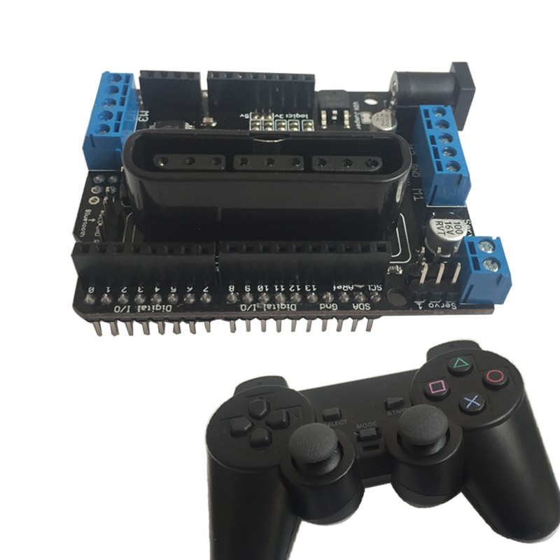 Arduino Smart Car Wireless Motor Drive Shield With PS2 Wireless Remote ...