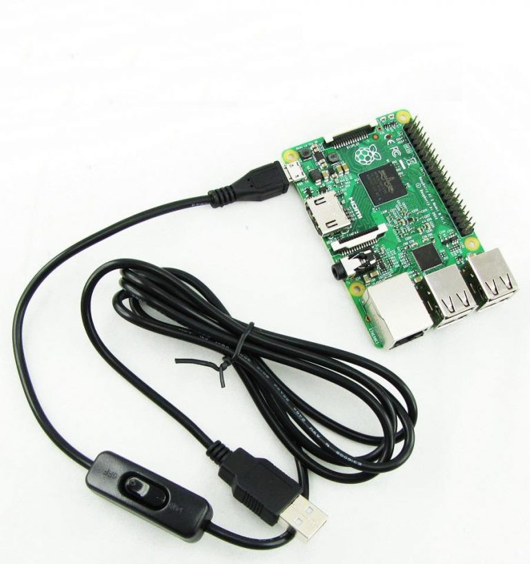 Raspberry Pi USB to Micro USB-B Cable with ON/OFF Switch - Hacktronics